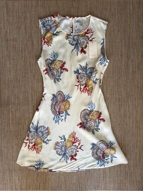 NWT Doen Alamere Seashell Bias Cut Sleeveless Mini Dress Mer Botanique